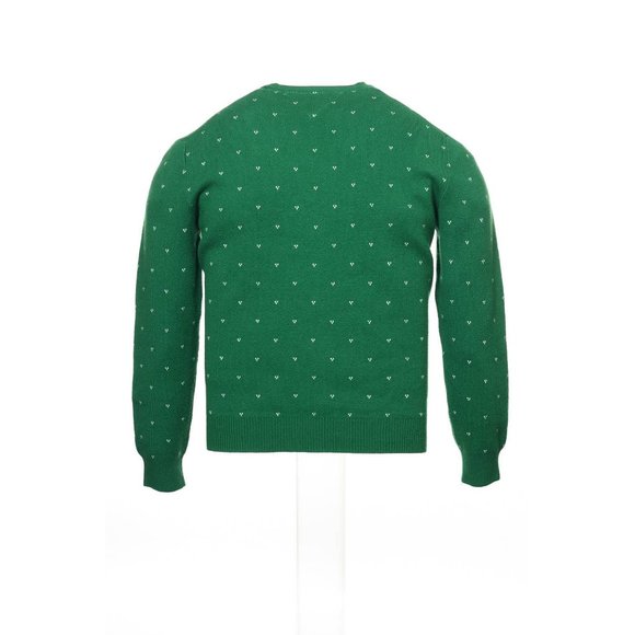 NEW Vintage Tommy Hilfiger Sweater! Green With White Skier Design Heavier Weight - Picture 2 of 3